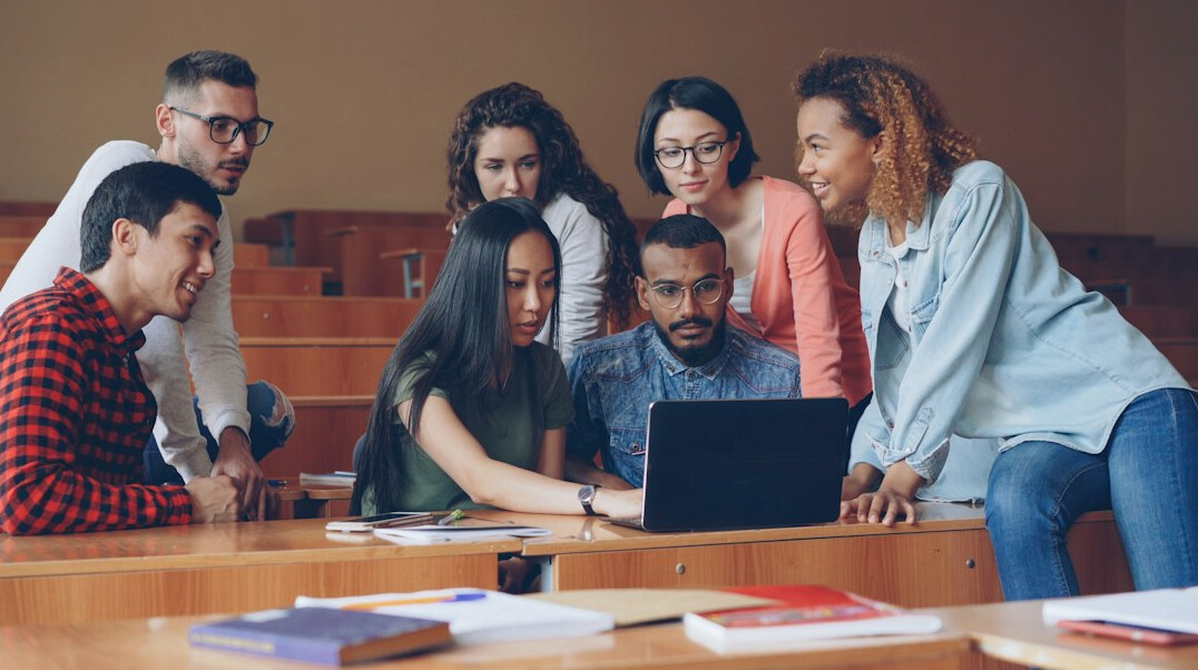 diverse team working together
